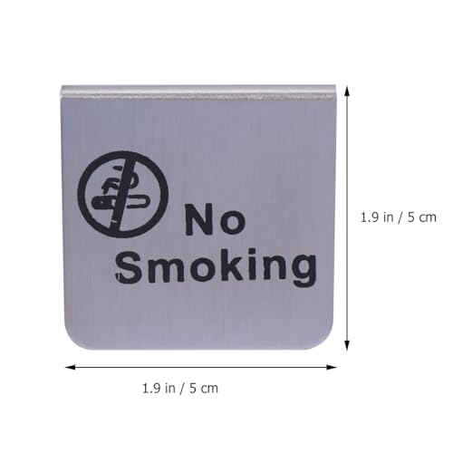 Gatuida No Smoking Sign, 3pcs No Smoking Table Sign Double Side Metal No Area Table No s Do Not Smoke for Desk - Image 3