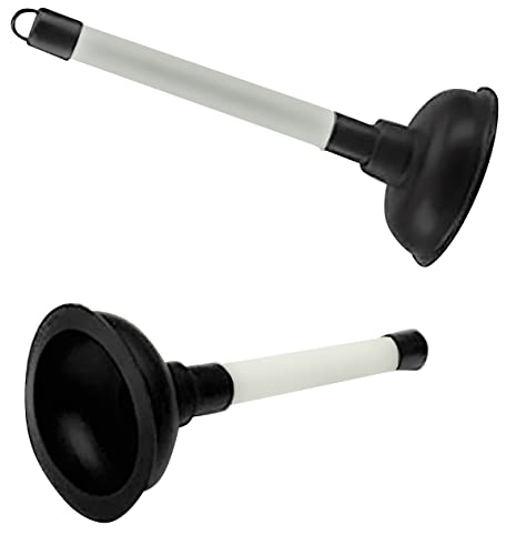 Juliyeh Rubber Sink Plunger Ideal Toilettes 1XS, Noir et Blanc, 4x9 in