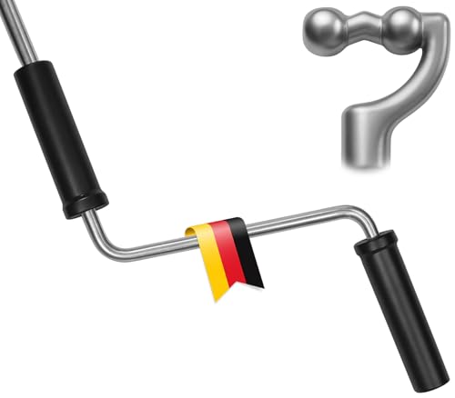 markiso Markisenkurbel 140 cm Verzinkt – Kurbel für Markise mit Kugelhaken/Kugelkopf – Kurbelgestänge verzinkter Stahl, Rostfrei, Ergonomische Griffe, Freilaufend für Leichte Bedienung