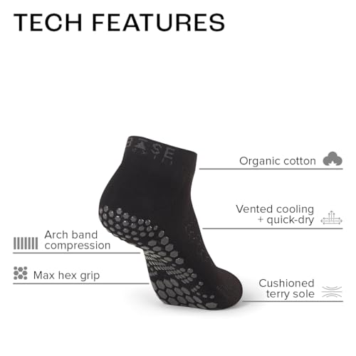 Image of Base 33 Low Rise Grip Socks - Pilates Socks with Non-Slip Grips, Arch Band Support, Wear for Yoga, Barre, Martial Arts