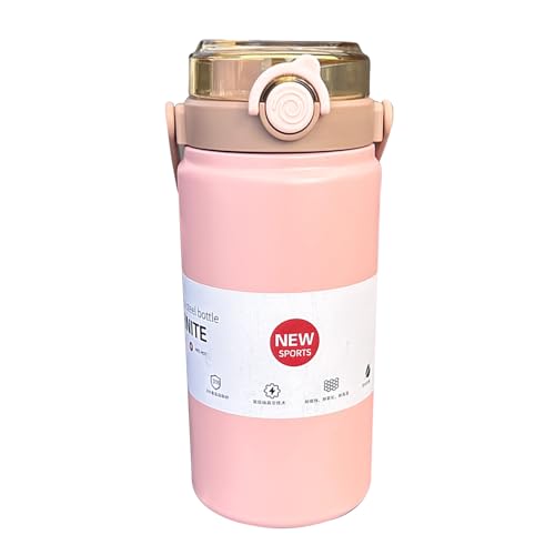 shpuuyy Botella De Agua De Acero Inoxidable | Termo Para Bebidas Calientes Y Frías | Vaso Jarra Térmico Antiderrames Para Gimnasio Viajes Senderismo Running Pesca Exterior Trabajo Actividades Diarias