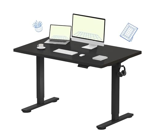 Image of FLEXISPOT SuperGo SE1 Premium Standing Desk | Anti-Collision Detection | 5Y Warranty | 80 KG | Ergonomic Electric Height Adjustable Sit Stand Table (Black-Black, 120x75CM)