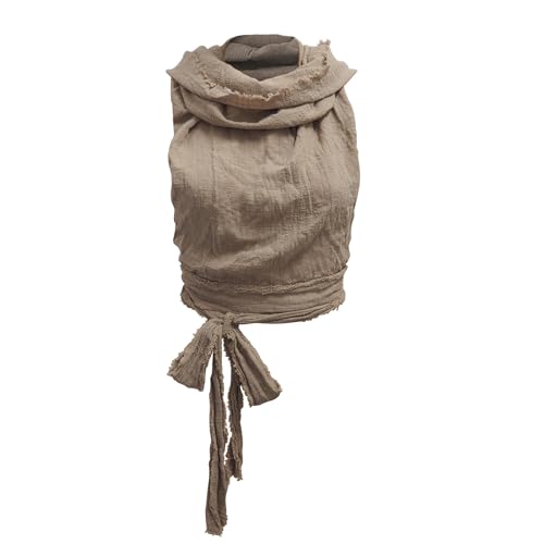 Dune Style Women's Crop Tank Top - Halter, Boho Open Back, Cross Wrap Swim Cover Up, 100% Cotton, Washed Raw-Edge2