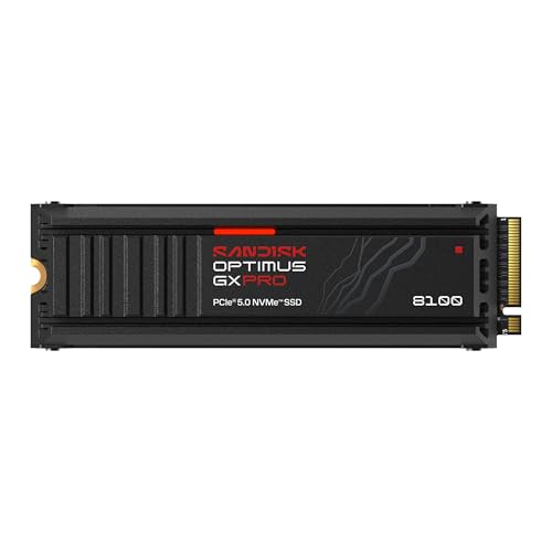 Image of SANDISK 2TB Optimus GX PRO 8100 PCIe 5.0 NVMe SSD with Heatsink - M.2 2280, Up to 14,900 MB /s Read Speed, Lightning-Fast Performance - SDSP82200TAH