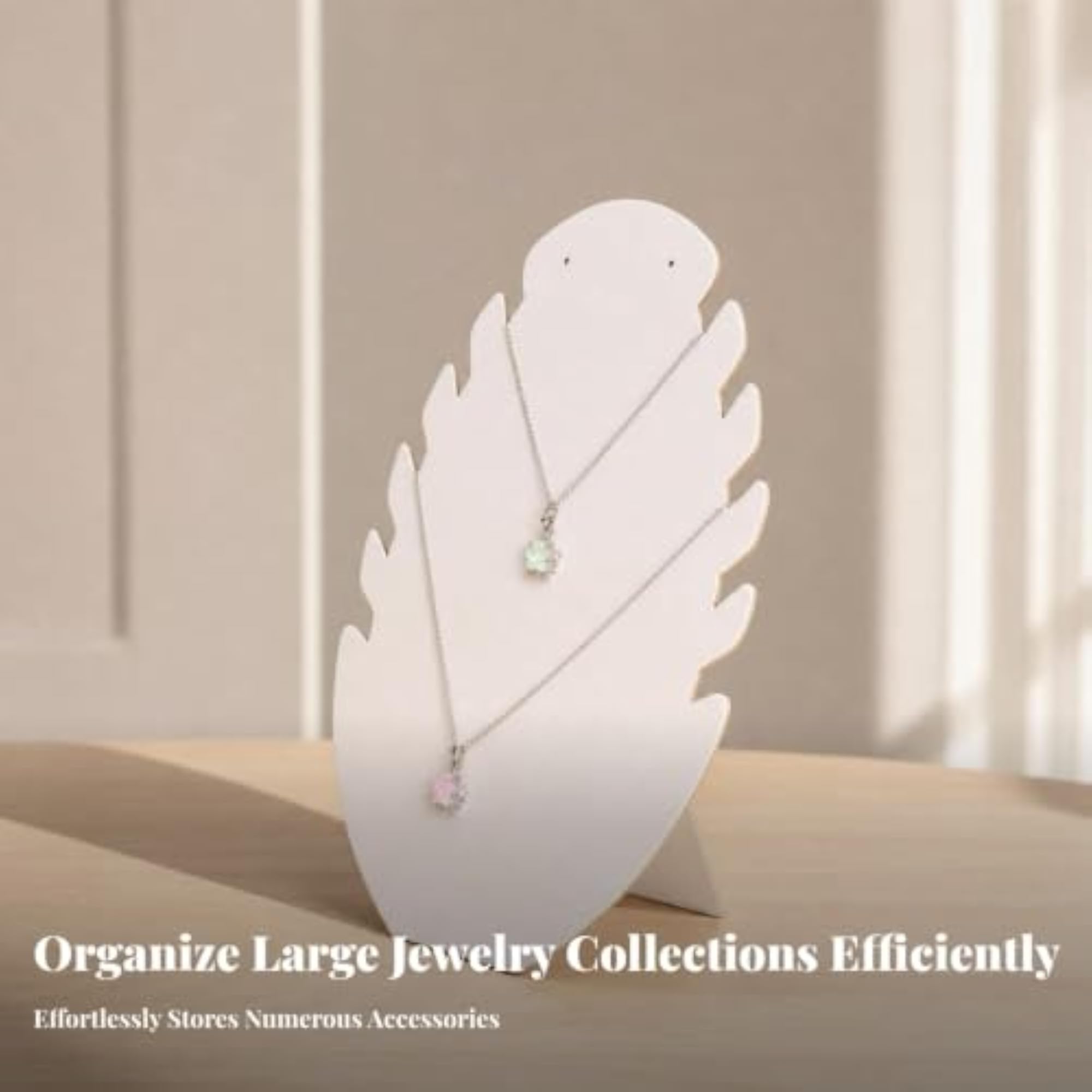 Freestanding Flame-Shaped Necklace Stand, Jewelry Display Board