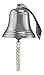 Sea-Club - Campana in ottone nichelato, pesante, con supporto e nastro, Ø 17,5 cm immagine