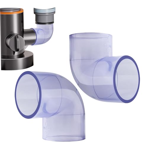 Tubería de PVC transparente, 2 piezas de codo de tubería de PVC transparente, codo de 90 grados de PVC, accesorios de tubería de PVC de 2 vías, conectores portátiles de tubería de PVC para la estruct