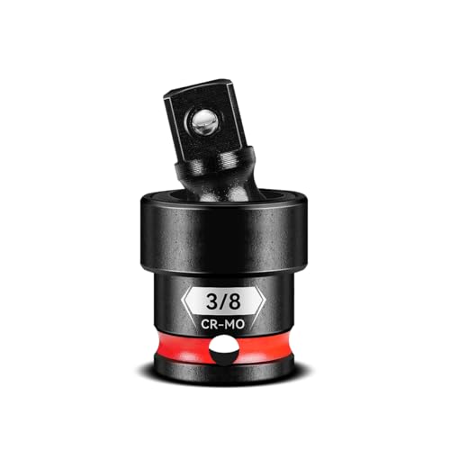 BLACKROBOT 3/8 Drive Impact Universal Joint Set CR-MO Swivel Socket Adapter for Automotive & Motorcycle Repair Flexibly Reach Tight-Angle Fasteners
