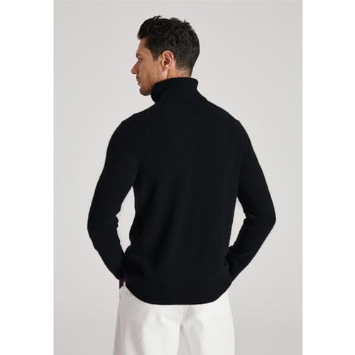 GreenMount Mens 100% Turtleneck Cashmere Sweater Vintage Pullover Long Sleeves Knit Plant Dyeing Warm Soft4