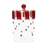 BRANDANI Oggetti Natale Barattolo pois rosso grande in vetro Ø 9 x h 15,5 cm