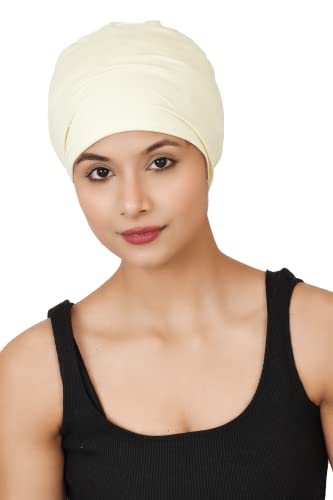 Image of The Headscarves Women Silky Soft Bamboo Viscose Sleep Cap for Hair Loss Chemo Headwear Skull Cap Free Size (Multicolor) (HS3 Multicolor)