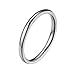 PROSTEEL Anello Semplice da Donna/Uomo in Acciaio Inossidabile 2mm Taglia 22 Colore Argento (Confezione Regalo)