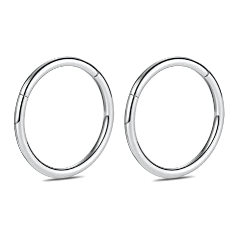 2Pcs 10mm Titanium Hinged Segment Earrings Cover