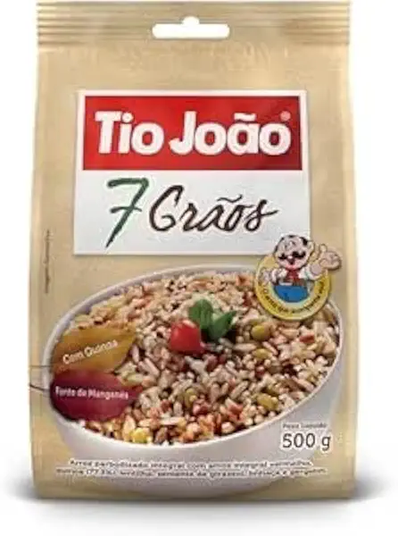 Tio Joao Arroz 7 Grãos Integrais com Quinoa, Lentilha, Linhaça e Gergelim, 500g