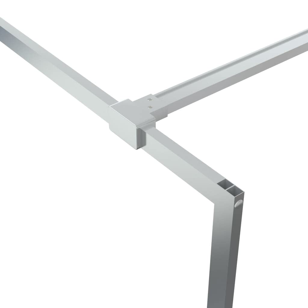 Regulowana ścianka prysznicowa z aluminiową ramą do kabiny prysznicowej z możliwością wchodzenia w stronę prysznica, kolor srebrny, 140 x 195 cm, z bezpiecznego szkła ESG, przegroda prysznicowa 5 mm z
