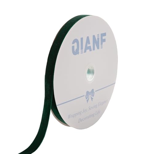 Image of QIANF Vintage Hunter Green Velvet Ribbon, 5 /8 Inch X 25Yd