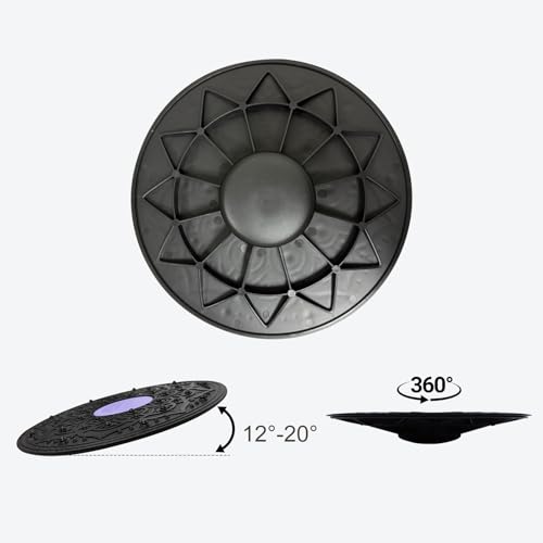 Balance Board, Wackelbrett Ø 30cm, Gleichgewichtstrainer für Erwachsene & Kinder, Yoga und Physiotherapie Board, Geeignet zum Stärken der Stabilität und Ganzkörper Training (Violett)