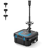 VIVOHOME 900GPH RGB Pond Filter Fountain with 6W LED Lights, 80W Submersible Water Pump with Multi-Stage Filtration for Koi Ponds, Waterfalls, Outdoor Water Features