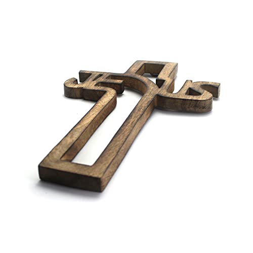 S.b Arts Christian Wooden Wall Cross Handmade Antique Design French Plaque Hanging Wall Crucifix Jesus Christ Hanging Cross For Wall Decor, Church Hanging Ornament, Living Room Home Chapel Decor #TOP3