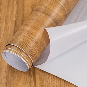 Image of COSNIGHT 15.7 inch x786 inch Wood Grain Wallpaper Peel and Stick Vinyl Film Self Adhesive Decor Wall Paper for Cabinet Drawer Shelf Liner Easy to Clean