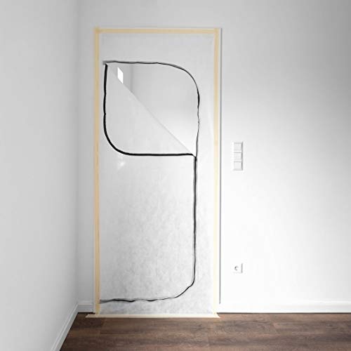 ALLEGRA Staubschutztür Bautür Staubwand mit Reisverschluß Staub Schutz Folie Staubschutz Tür Staubtür aus atmungsaktivem Vlies,
