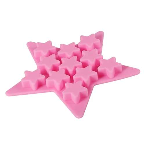 Molde para cubitos de hielo en silicón en forma de estrella rosa miniatura 3