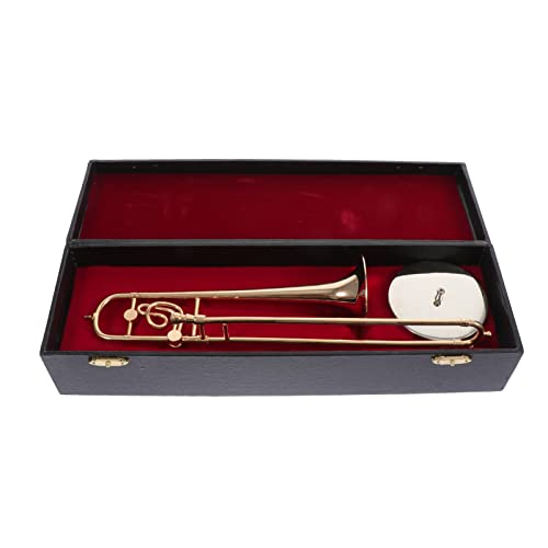 HEALLILY Miniatur Posaune Modell 4.3 Zoll Kleine Trombone Spielzeug Dekorative Blechblasinstrument Für Kinder Geschenk Sammlung