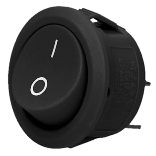 Miratic Interruttore a Bilanciere Interruttore a Pulsante Interruttore Auto Interruttore da Pannello Pannello Interruttori Barca Micro Interruttore On Off Rotondo (nero)