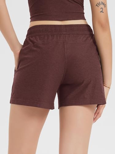ODODOS Women's Relaxed-Fit Shorts Ultra Soft Stratum Tech Mid Rise Shorts with Pocket 3.5" Inseam-Moisture Wicking UPF 50+2