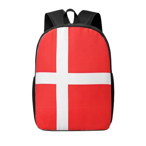 Denmark Danish Flag Print Laptop Backpack,Travel Daypack,Business Work Bag For Men And Women,College Backpacks