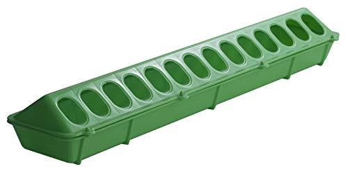 Little Giant Plastic Flip-Top Poultry Feeder (20-inch) Heavy Duty Plastic Feeding Tray with Holes (Lime Green) (Item No. 820LIMEGREEN)