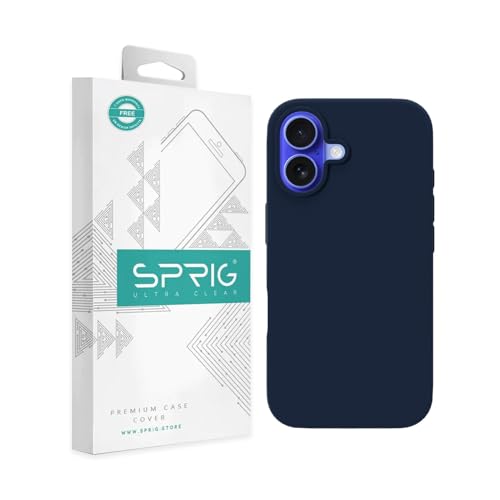 Image of SPRIG Compatible with iPhone 16 Premium SilkMag (Liquid Silicone Magnetic) Back Cover Drop Tested Shock Proof Mobile Case for Men, Women, Boys and Girls with Camera Protection (Royal Blue)