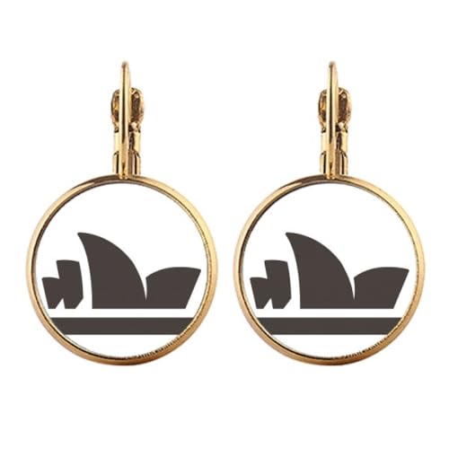 Boucles d'oreilles pendantes or style Opéra de Sydney, l'excellence du clip