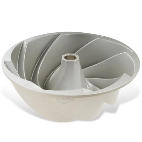 Dr. Oetker Gugelhupfform Ø 22 cm BACK KUNST, Backform für Gugelhupf, Bundform mit Antihaftbeschichtung für eindrucksvolle Kreationen, hochwertige Kuchenform (Farbe: Creme-Metallic), Menge: 1 Stück