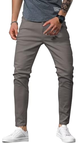 HUNGSON Mens Slim Fit Jeans Skinny Stretch Denim Pants for Men Straight Fit