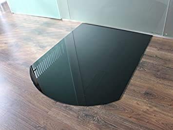 Funkenschutzplatte Segmentbogen 100x120cm Glas schwarz + Silikondichtung