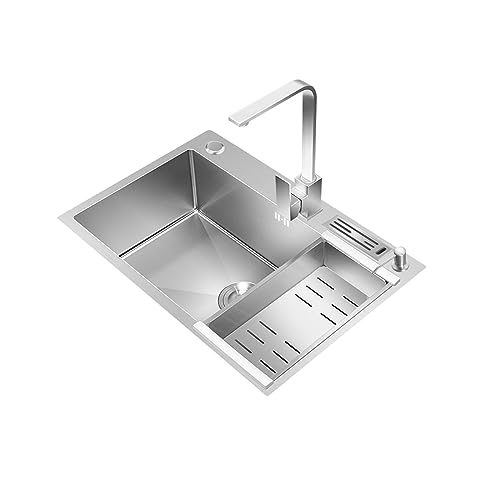 Évier de cuisine en acier inoxydable encastrable cuve simple résistant aux rayures
