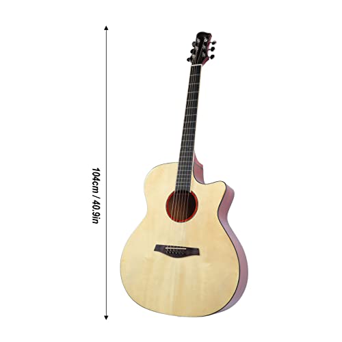 Kit de Démarrage de Guitare Folk de Guitare Acoustique de 41 Pouces avec Chiffon D’essuyage de clé Jouant D’un Instrument à Cordes pour Adultes Débutants (Couleur du bois naturel) - Les Beatles, Paul McCartney, John Lennon, RIngo Starr, George Harrison Kit de Démarrage de Guitare Folk de Guitare Acoustique de 41 Pouces avec Chiffon D'essuyage de clé Jouant D'un Instrument à Cordes pour Adultes Débutants (Couleur du bois naturel) – Image 3