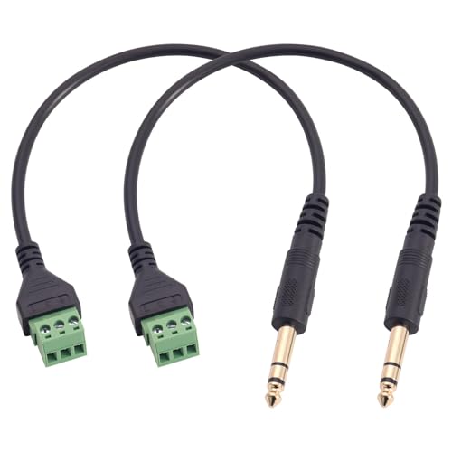 Adaptador cable macho 6.35mm a terminal 3 pines x2 miniatura 1