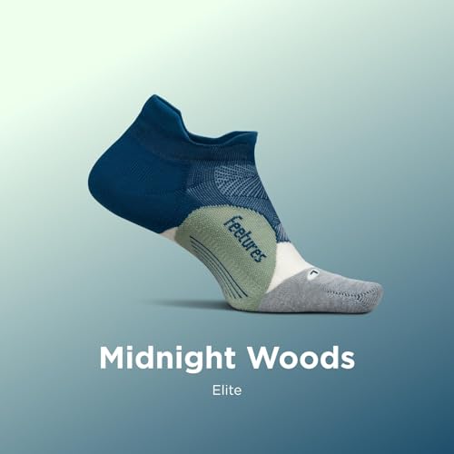 Feetures Elite Light Cushion No Show Tab Ankle Socks - Sport Sock with Targeted Compression (1 Pair)