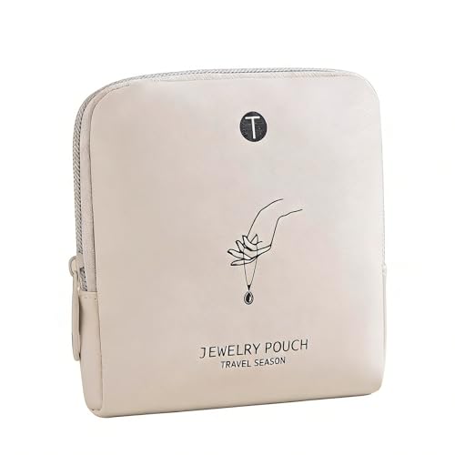 Organiseur de bijoux de voyage, sacs à bijoux avec doublure en velours, pochette de rangement pour bijoux, étui à bijoux pour bagues, bracelets, colliers