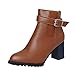 Roman Chunky Casual Short Boots Damen Leder Fashion Ankle Heels Schuhe Damenstiefel Herren Schwarz Jack
