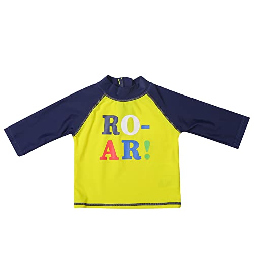 LIZENS Kids Rashguard Swim Shirt Boys Toddler UPF 50+ Long Sleeve (6-9 Months, Yellow)…