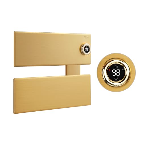 Porte-serviettes chauffant doré HMJGDZG avec minuterie et température réglable