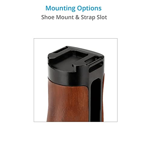 Image of Proaim Snaprig Wood Mini Side Handle for Camera Cage & Rig | Ergonomic Grip for Comfortable Hand-held Shooting - Height Adjustable Option & NATO Rail Clamp |Shoe Mount & Strap Slot - Durable (WSH-02)