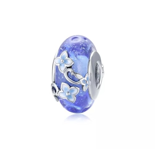Abalorio plata 925 cristal Murano púrpura compatible pulsera mujer