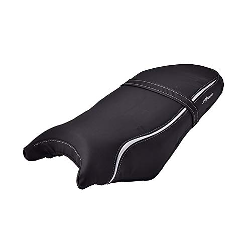 TVS Apache 160 2V Seat Cover for Sweat Free Comfortable Riding| Nylon Thread Stitching for Strength| Bike Riding Accessories|Heat & UV Ray Protection|Premium PVC Rexin Material -Black/Silver
