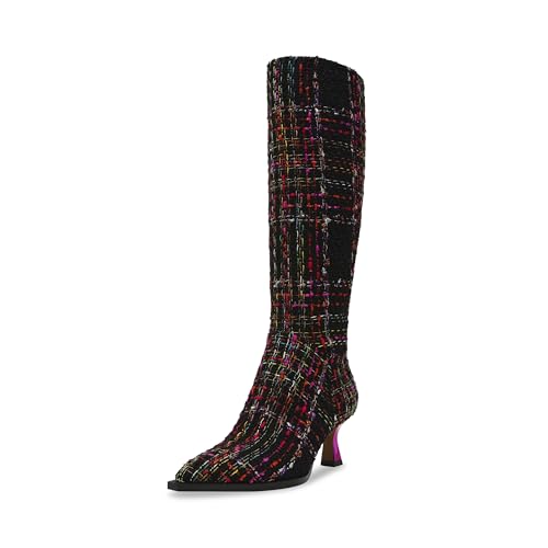 Betsey Johnson Womens Pamella Zipper Herringbone Knee-High Boots