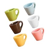 ibasenice 6 Piezas Mini Tazas de Resina para Casa de Muñecas Accesorios de Café Seis Colores Decoración Pequeña para Jardín y Manualidades Juguetes Miniatura