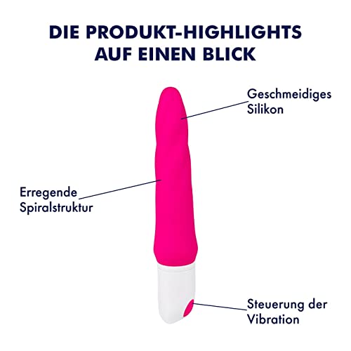 EIS, klassieke vibrator, vibrator met spiraalstructuur, 22,5 cm, waterdicht, huidvriendelijke siliconen - Afbeelding 3